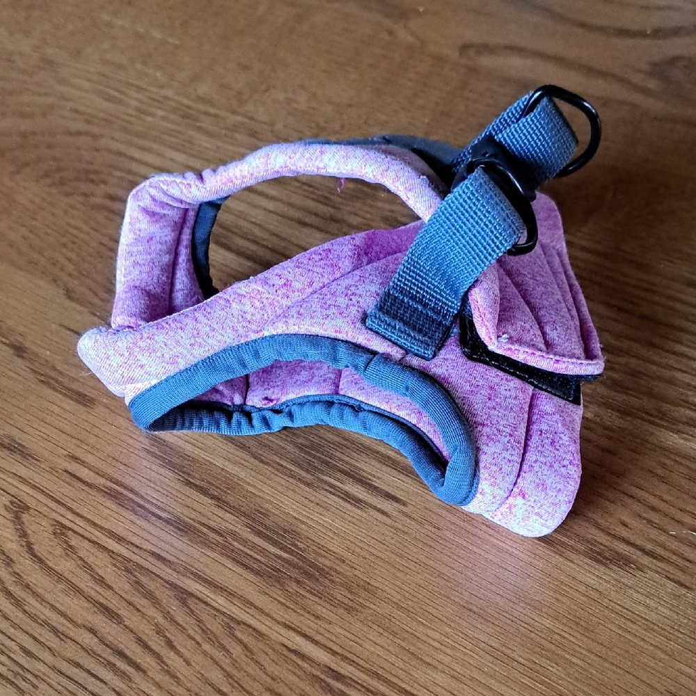 Stylish Pink and Grey small Dog  Harness (or for a cat)